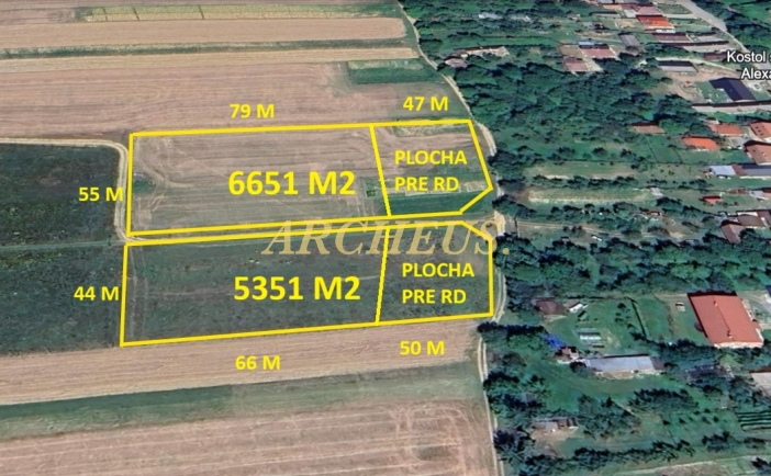 INVESTIČNÉ POZEMKY, 6651 M2 a  5351 M2, TERŇA