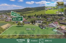 NA PREDAJ, PRIESTRANNÝ POZEMOK 3886 m2, HRABKOV